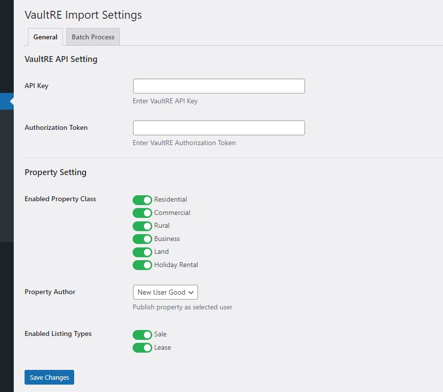 Admin Settings