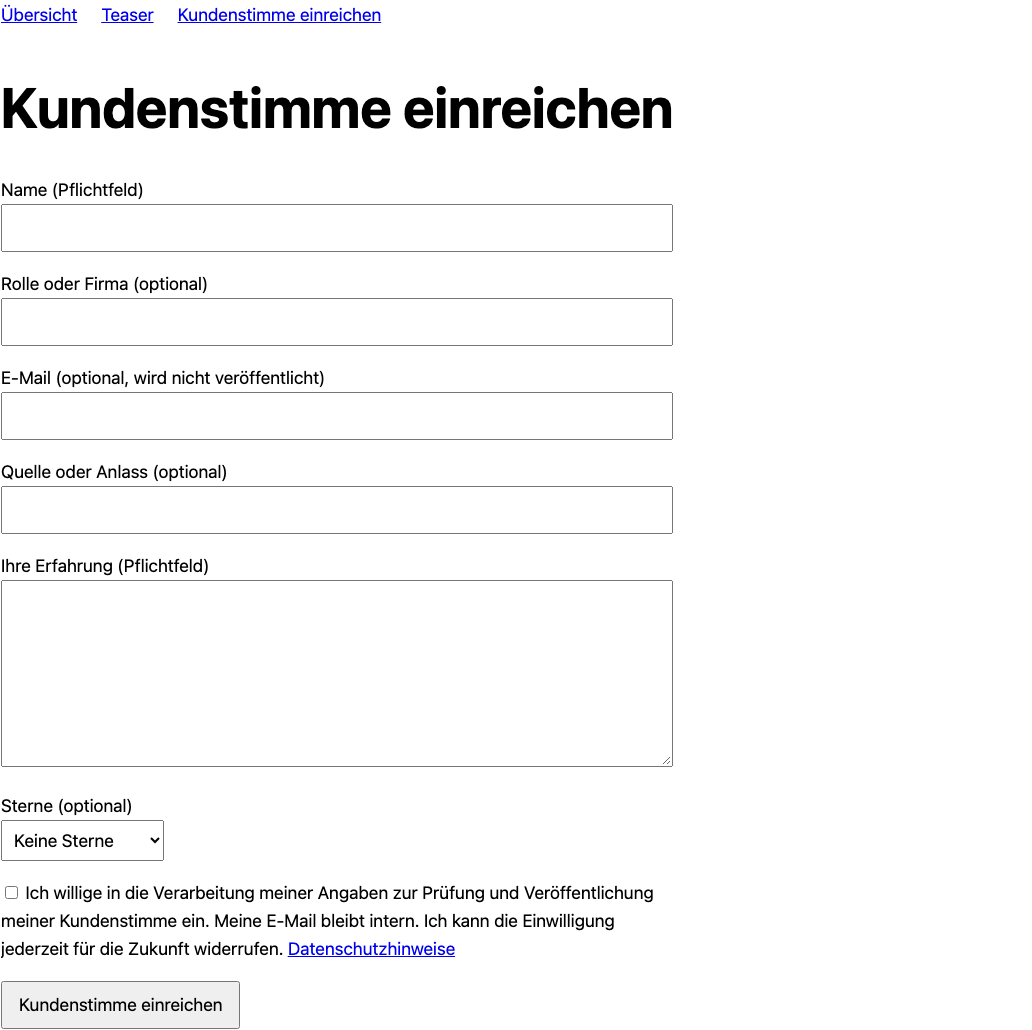 Einreichformular