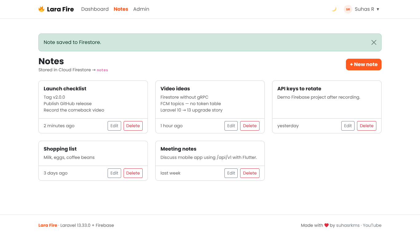 Firestore notes