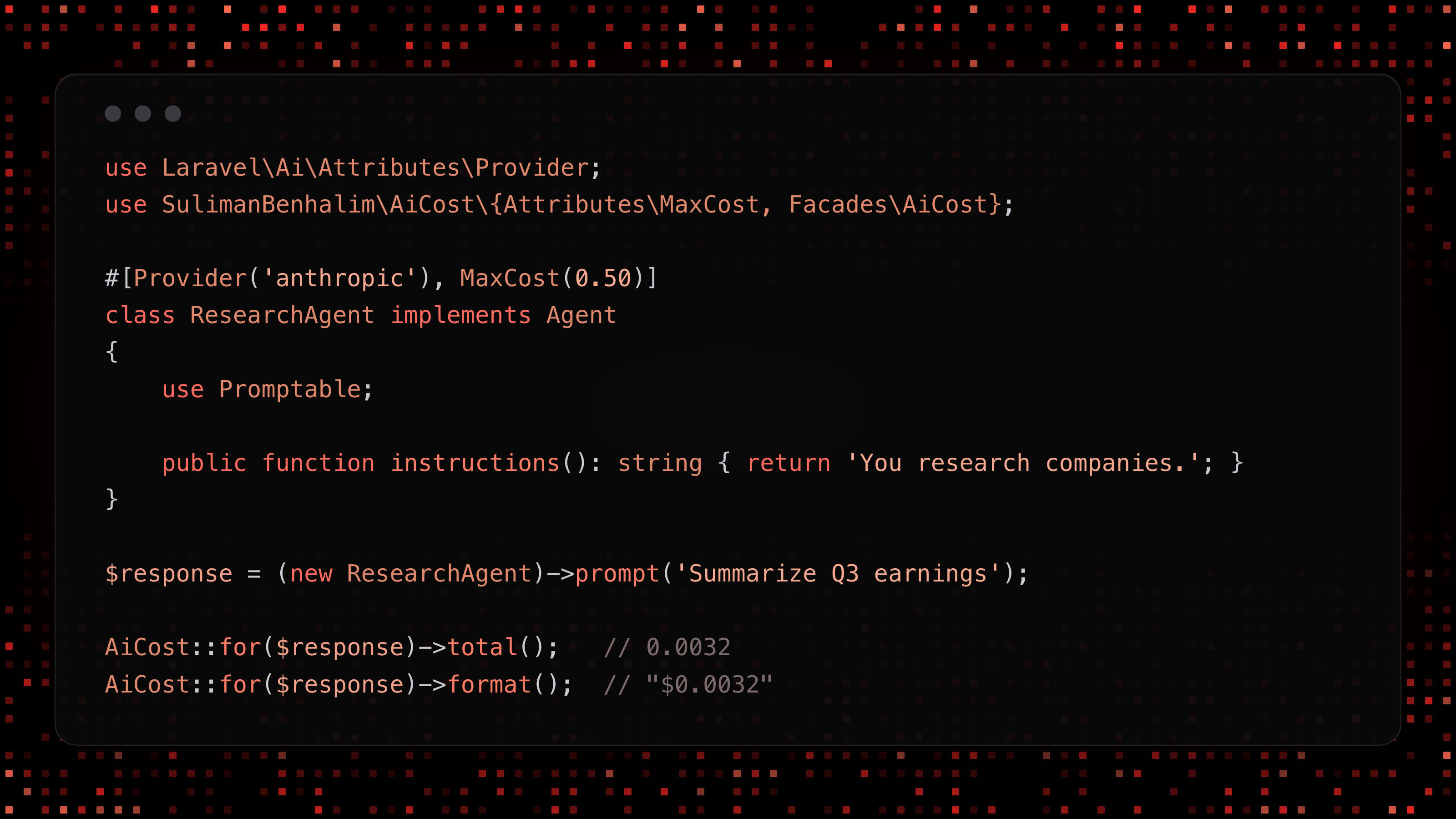 The cost API