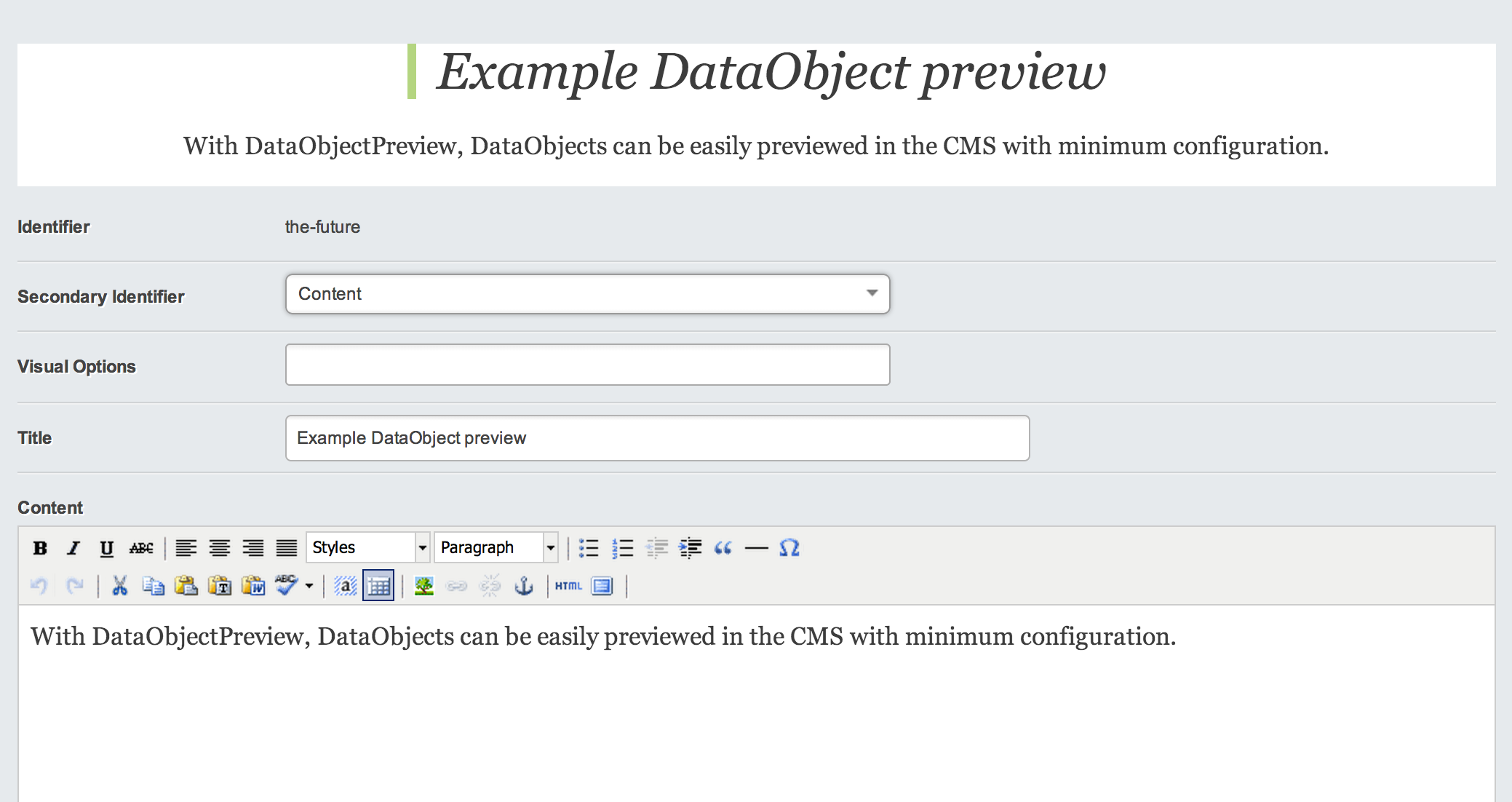 DataObject Preview Example