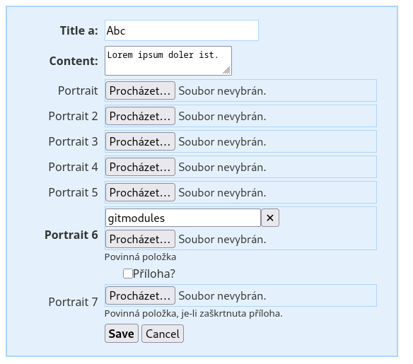Form with FileControl