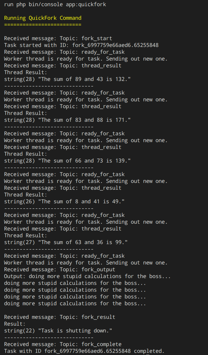 example output of a command