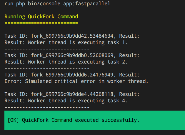 example output of a command