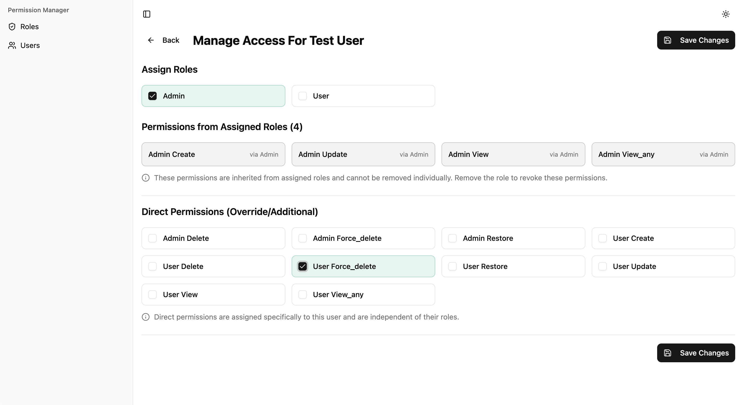Dashboard Users List