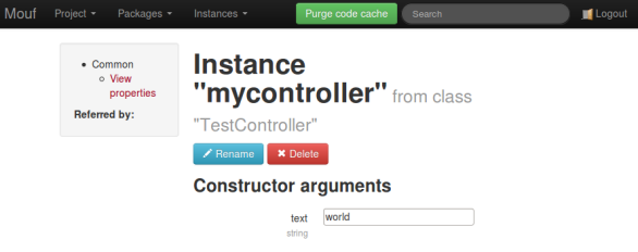 Controller's instance