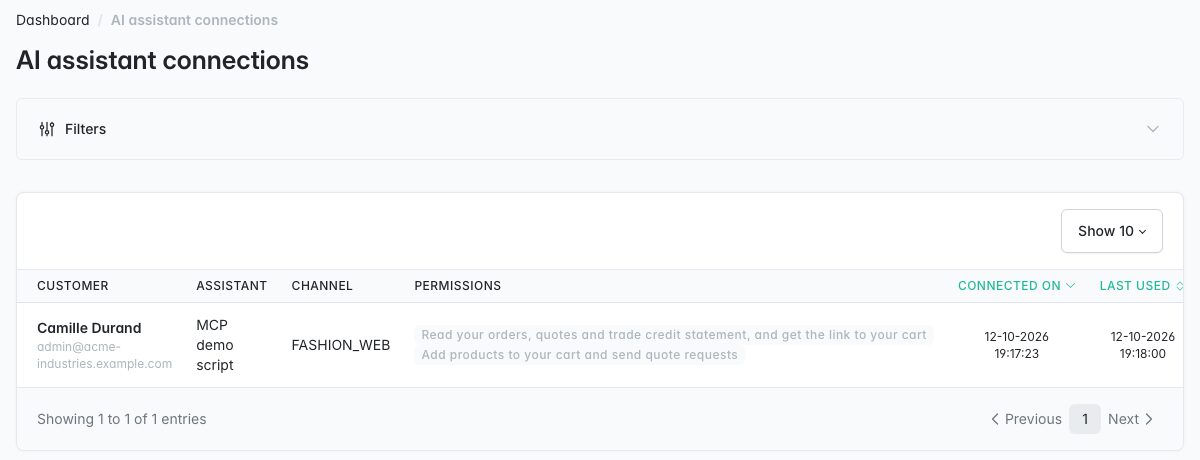 AI assistant connections in the back office