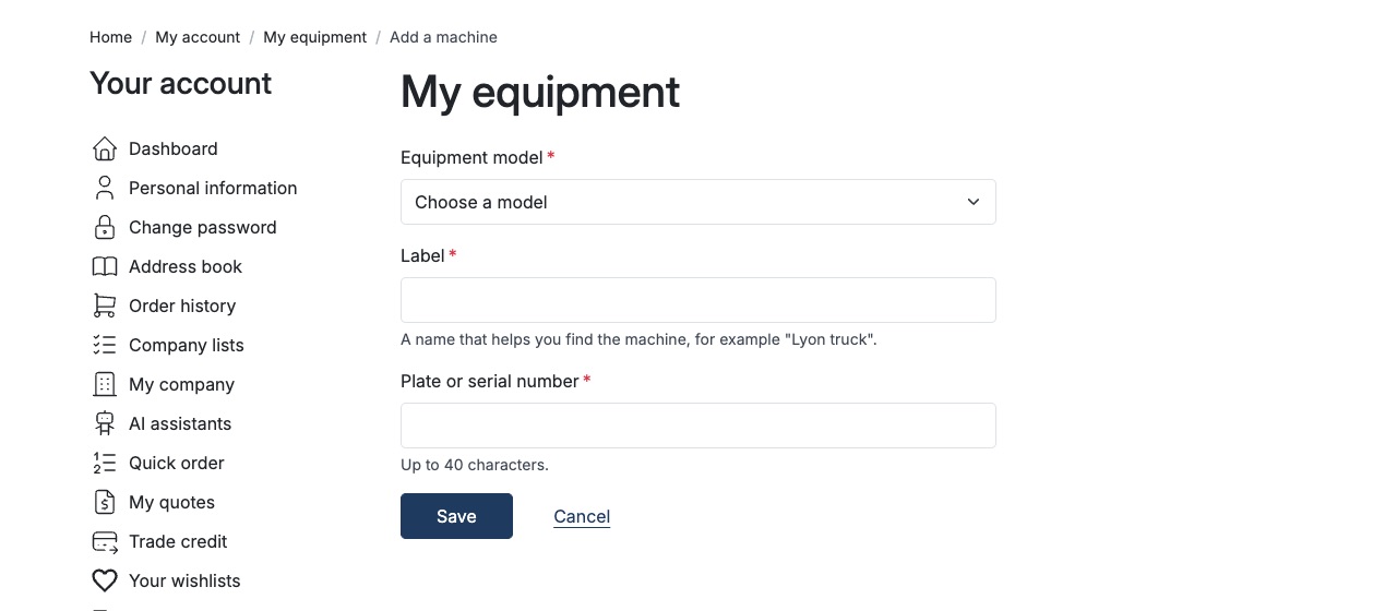 Adding a machine