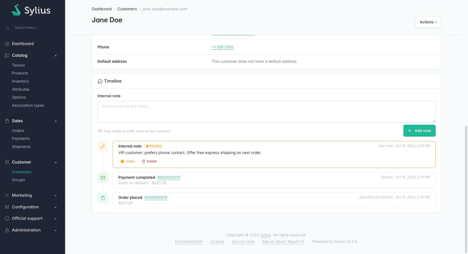 Customer timeline