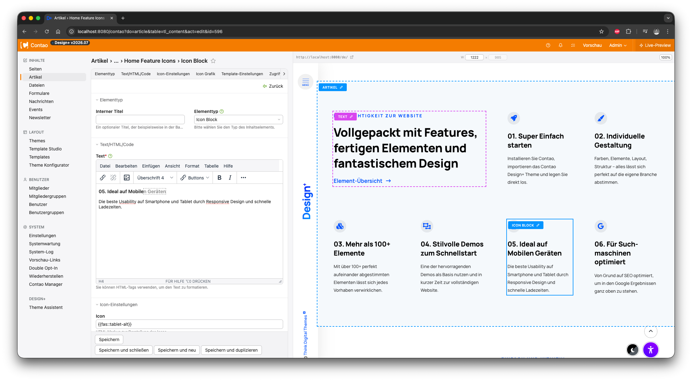 Contao Live Preview Screenshot