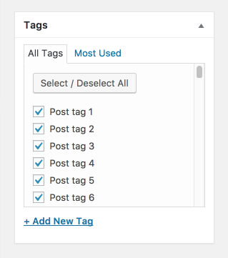 Post Tag Checklist screenshot