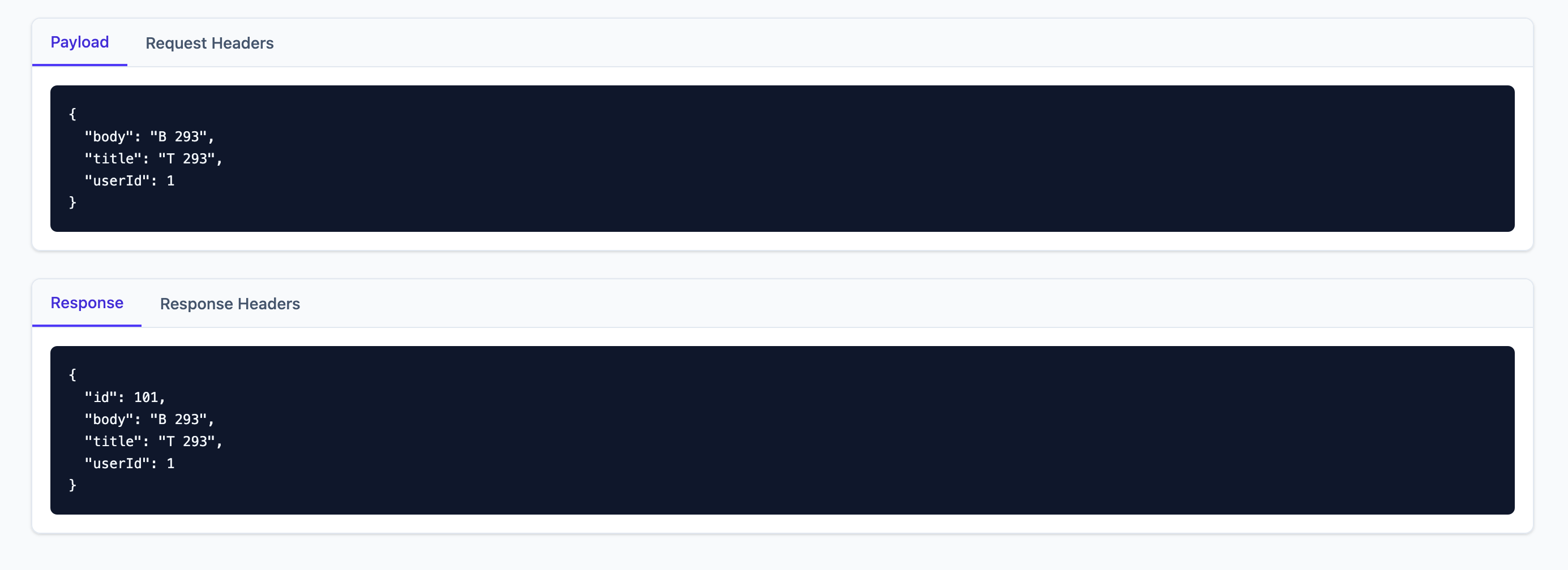 Outgoing Request Detail — Payload & Response