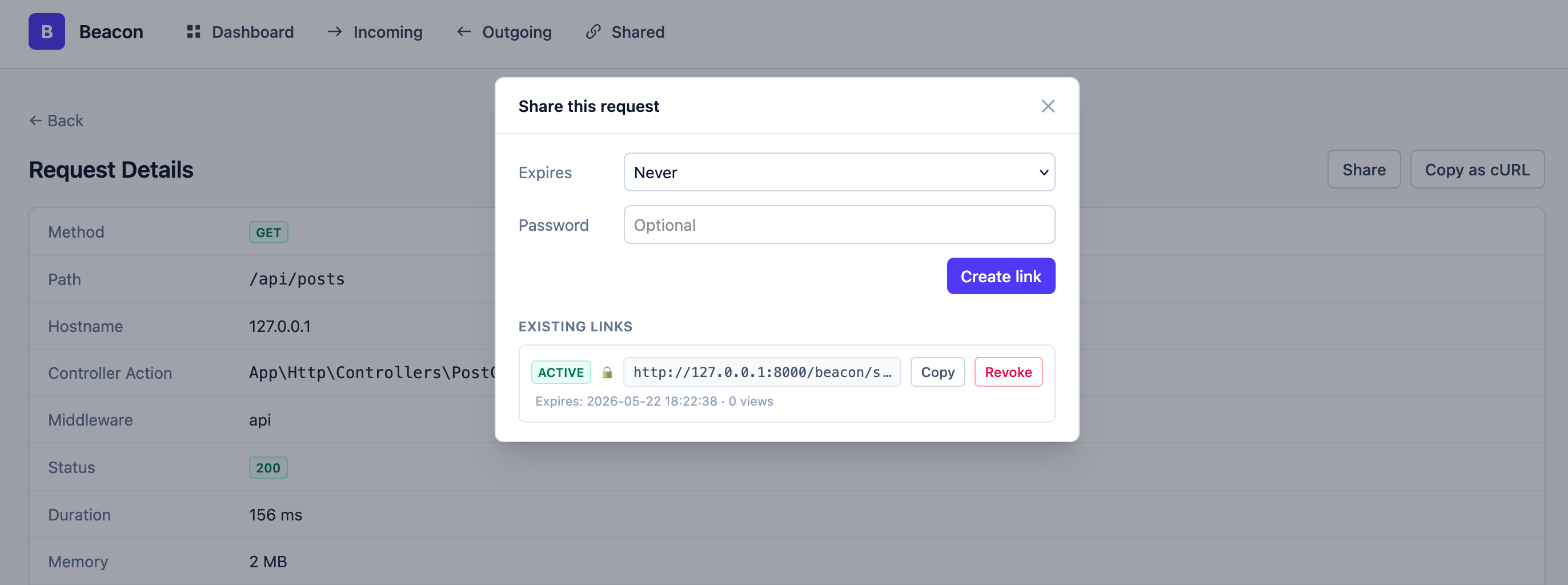 Share dialog
