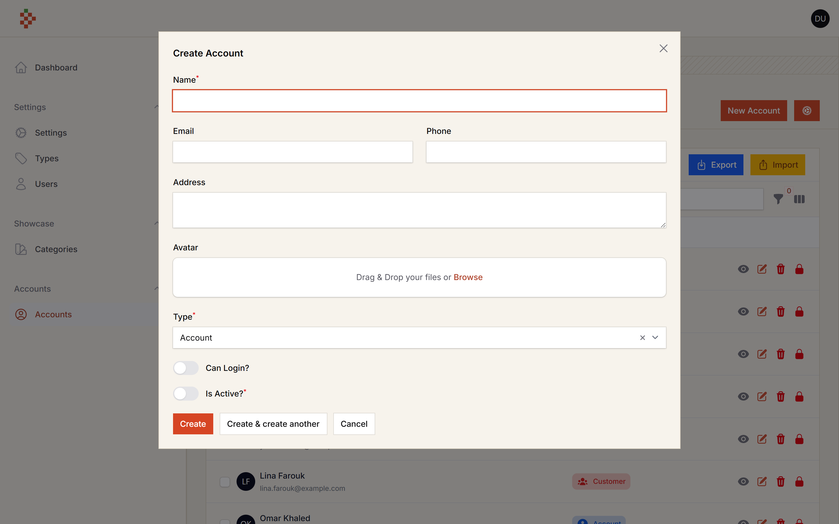 Create Account