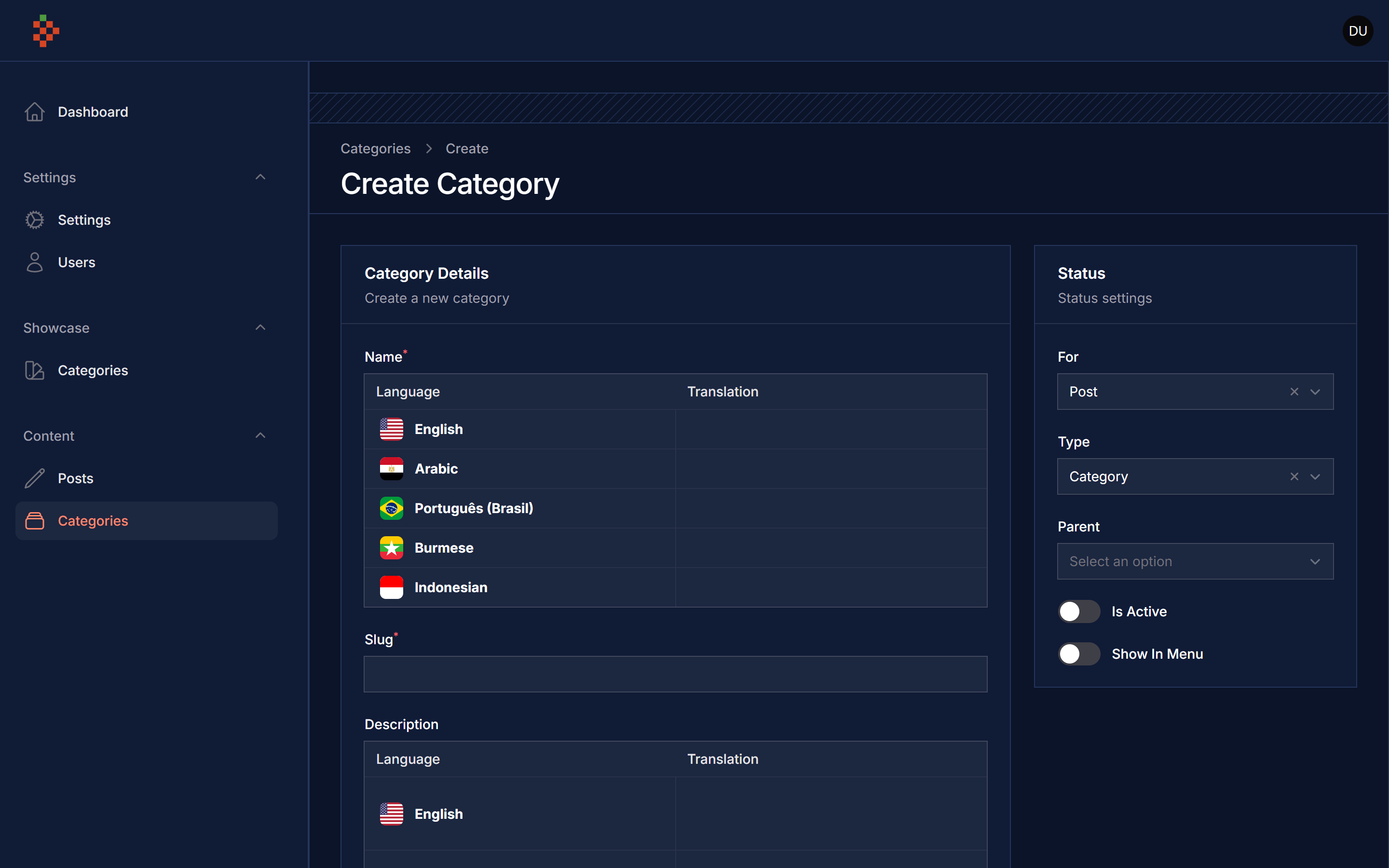 Category Create Dark