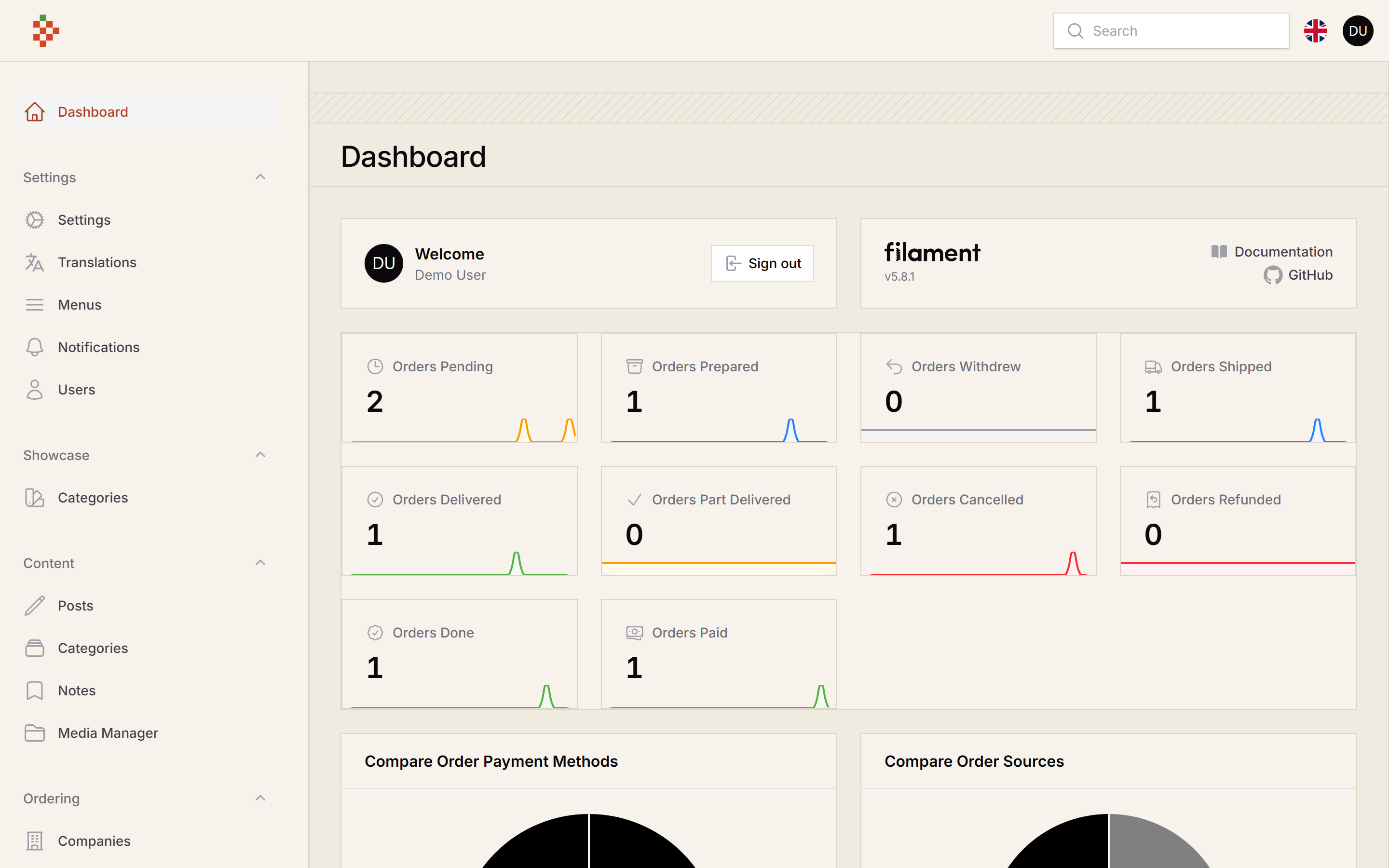 Order Widgets