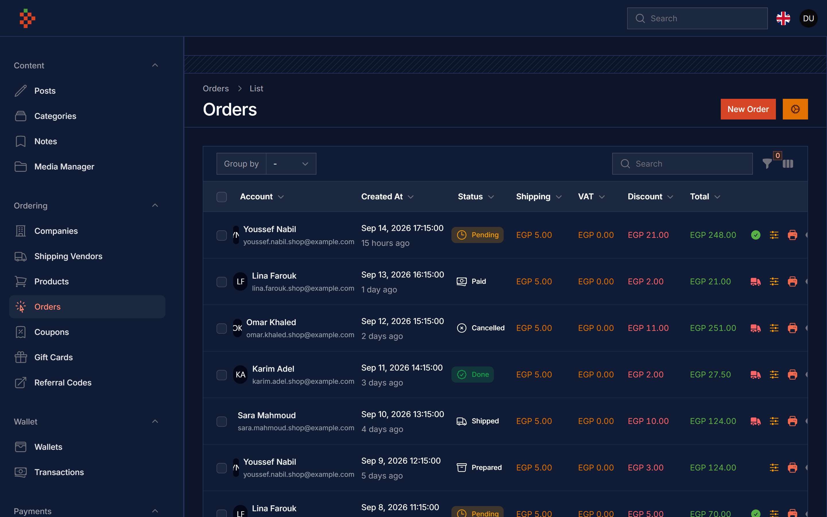 Orders Dark