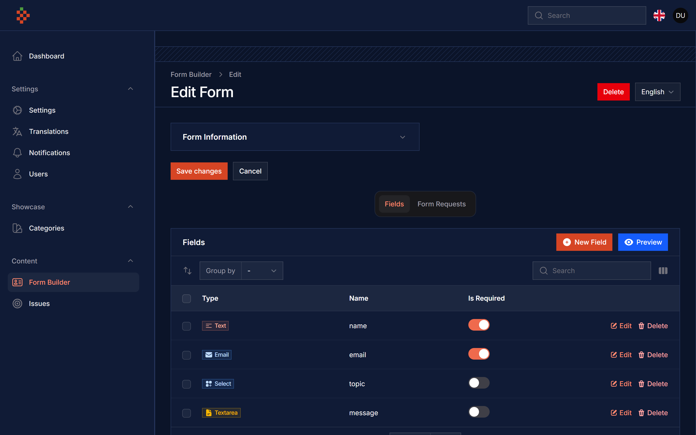 Form Fields