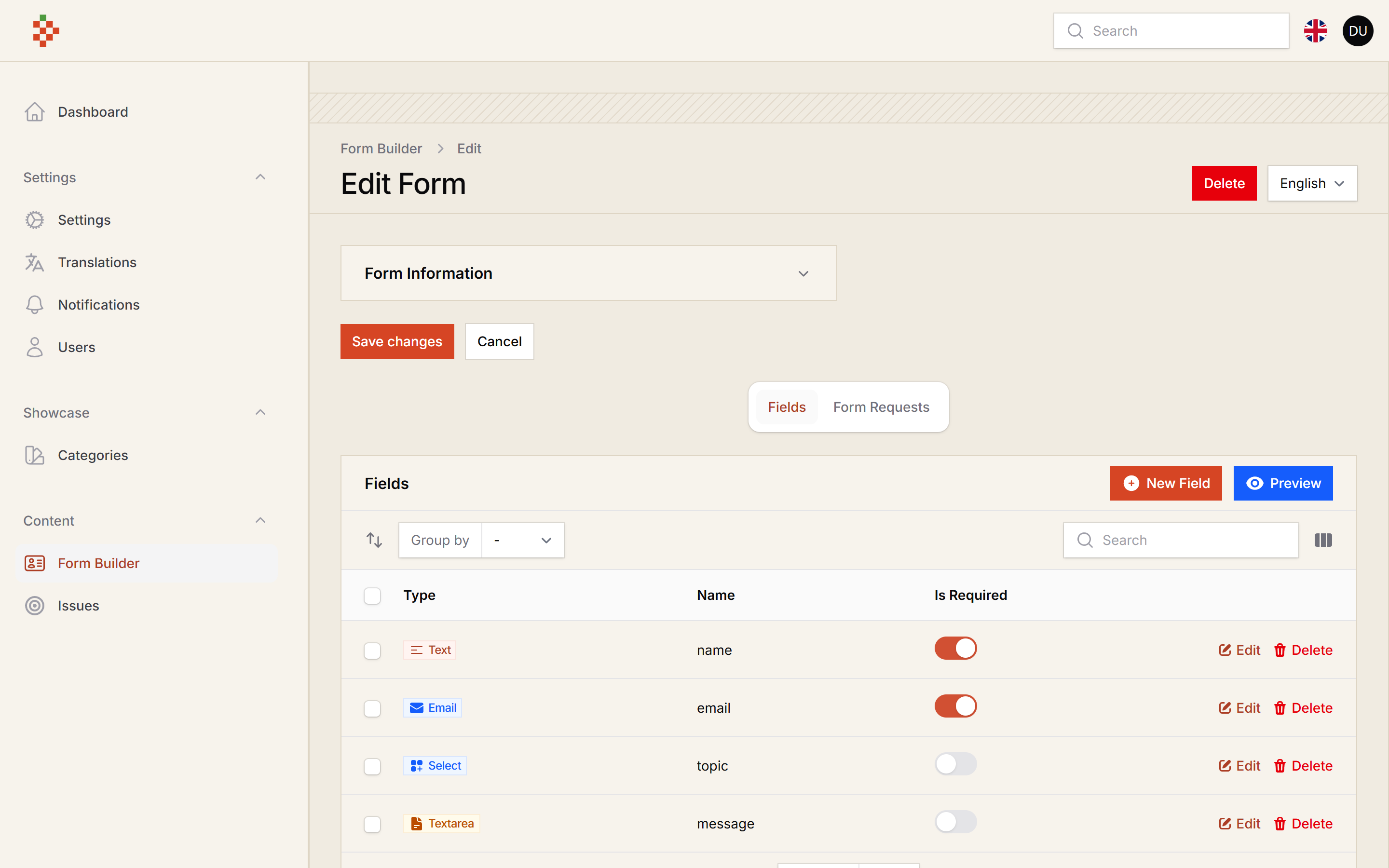 Form Fields