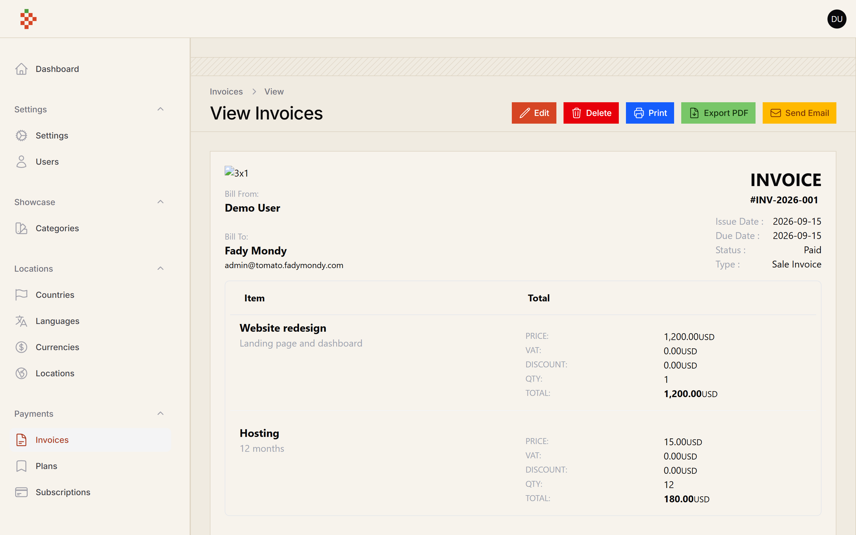 View Invoice
