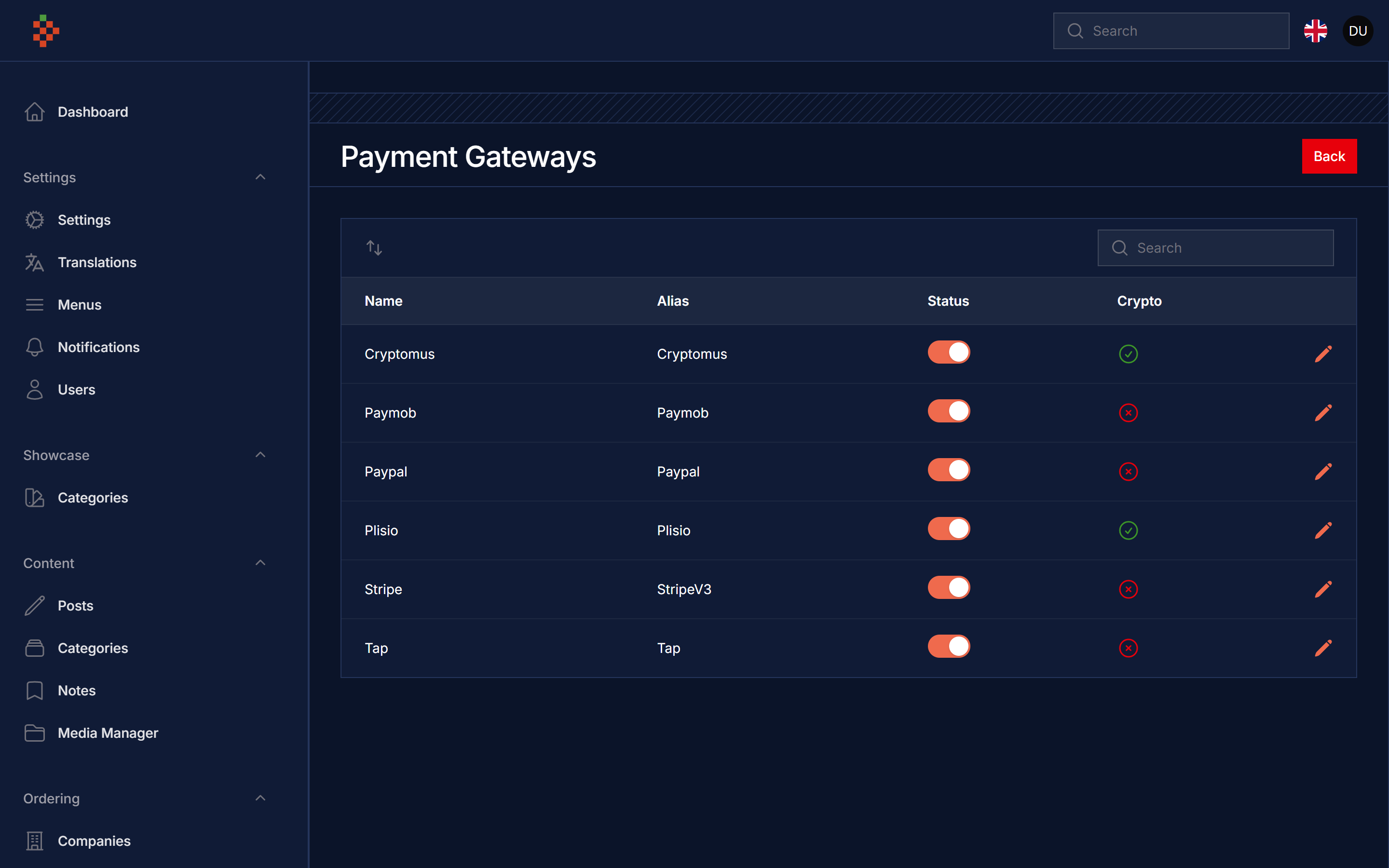 Payment Gateways Dark