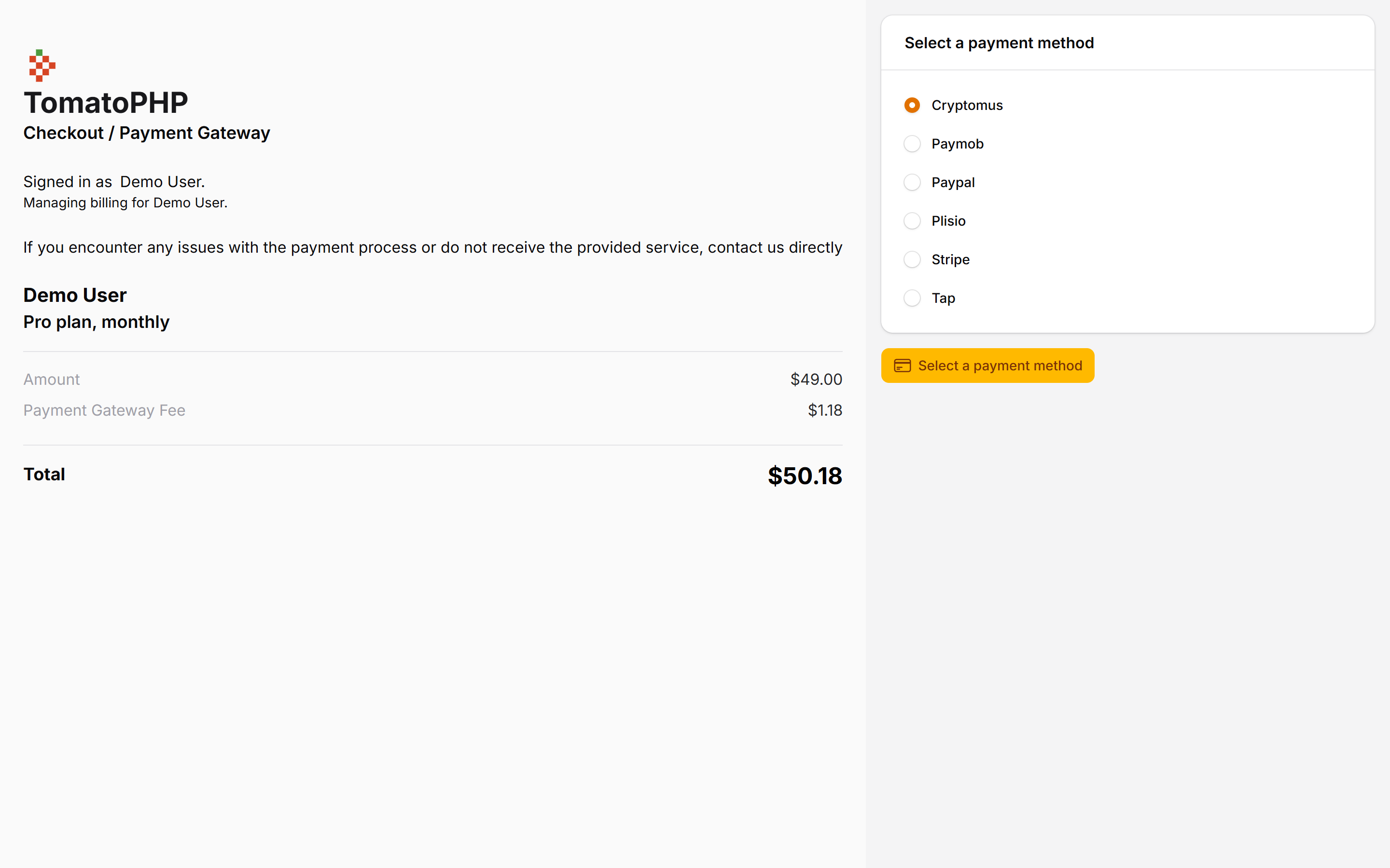 Payment Page