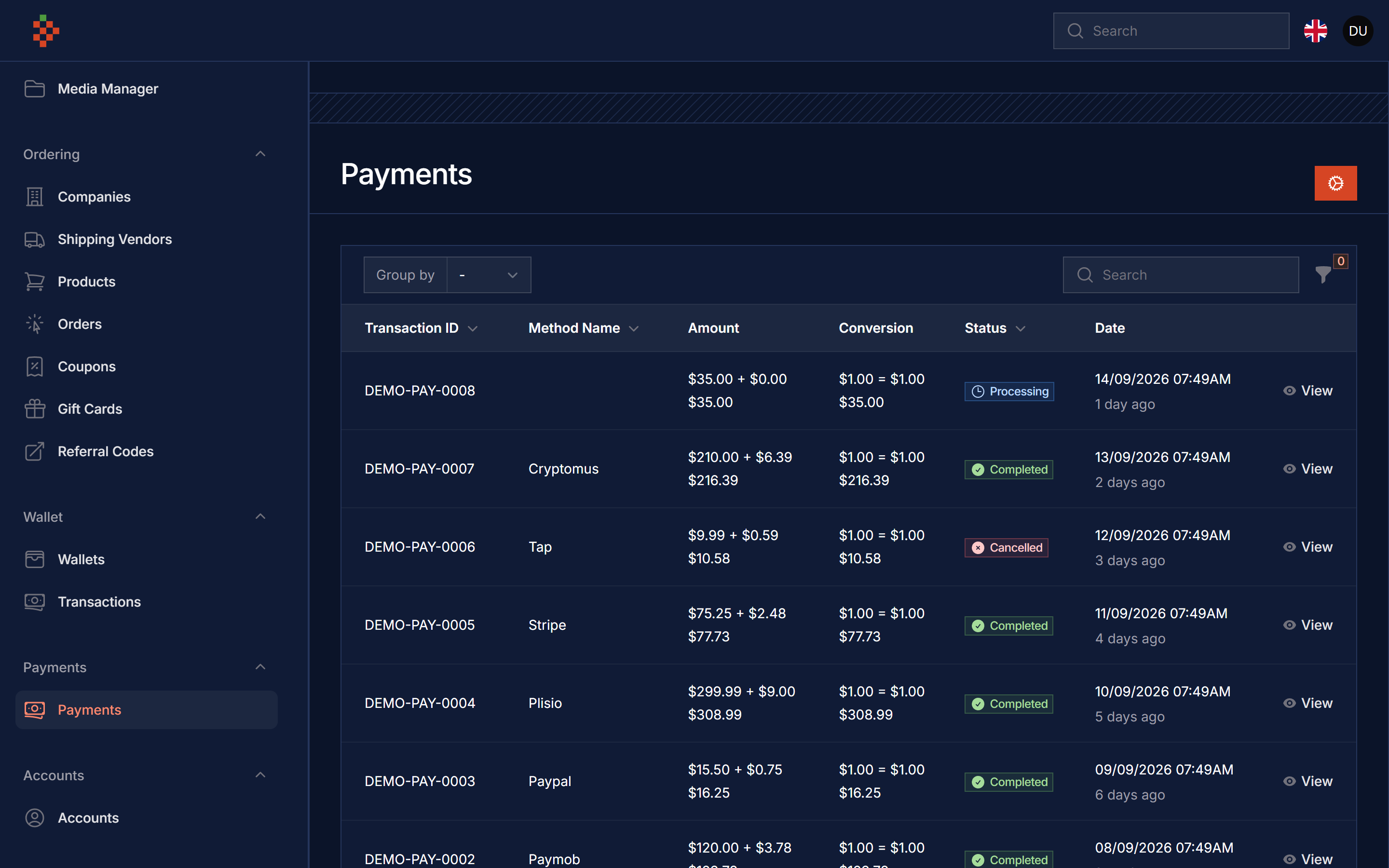 Payments Dark