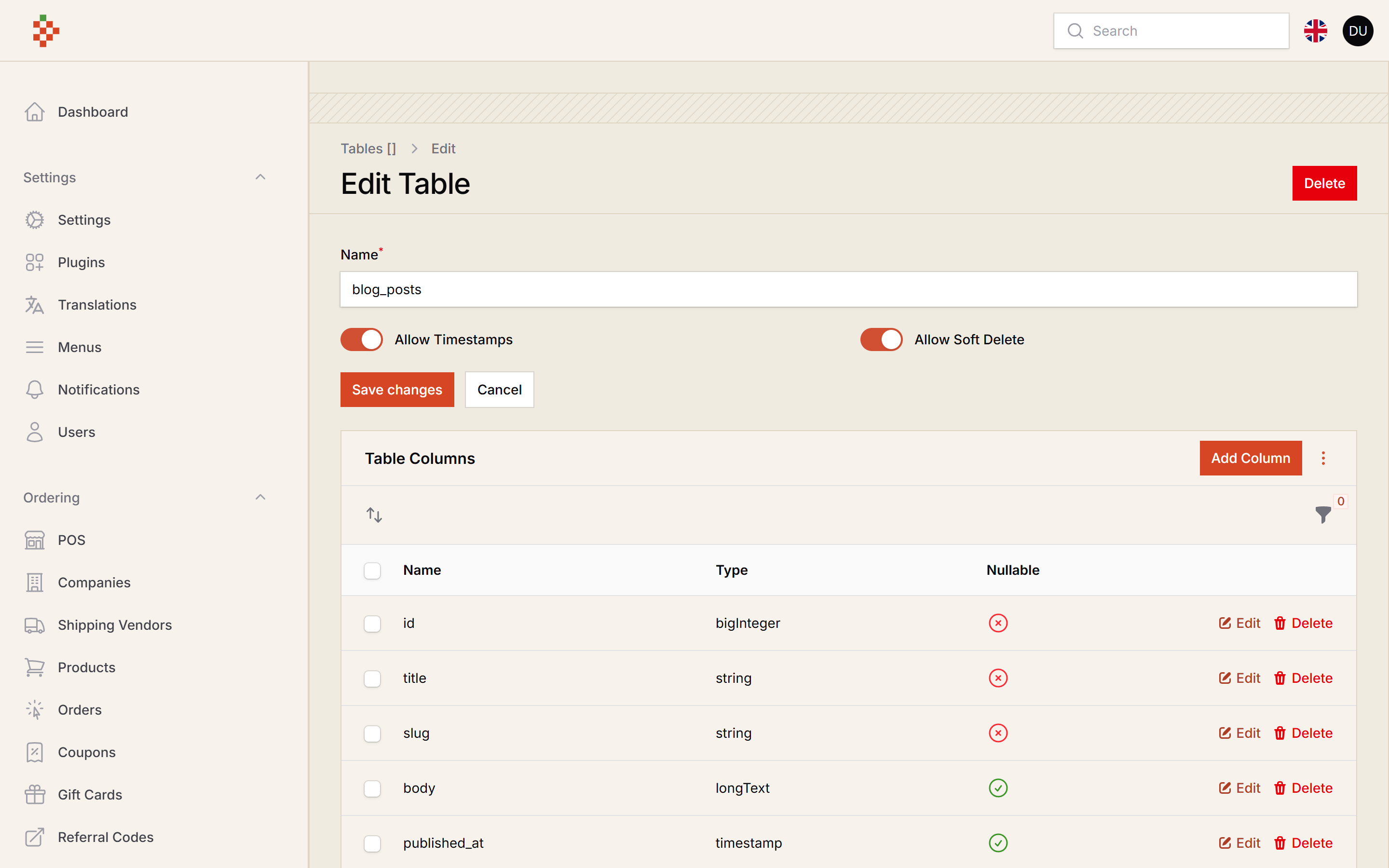 Table Builder