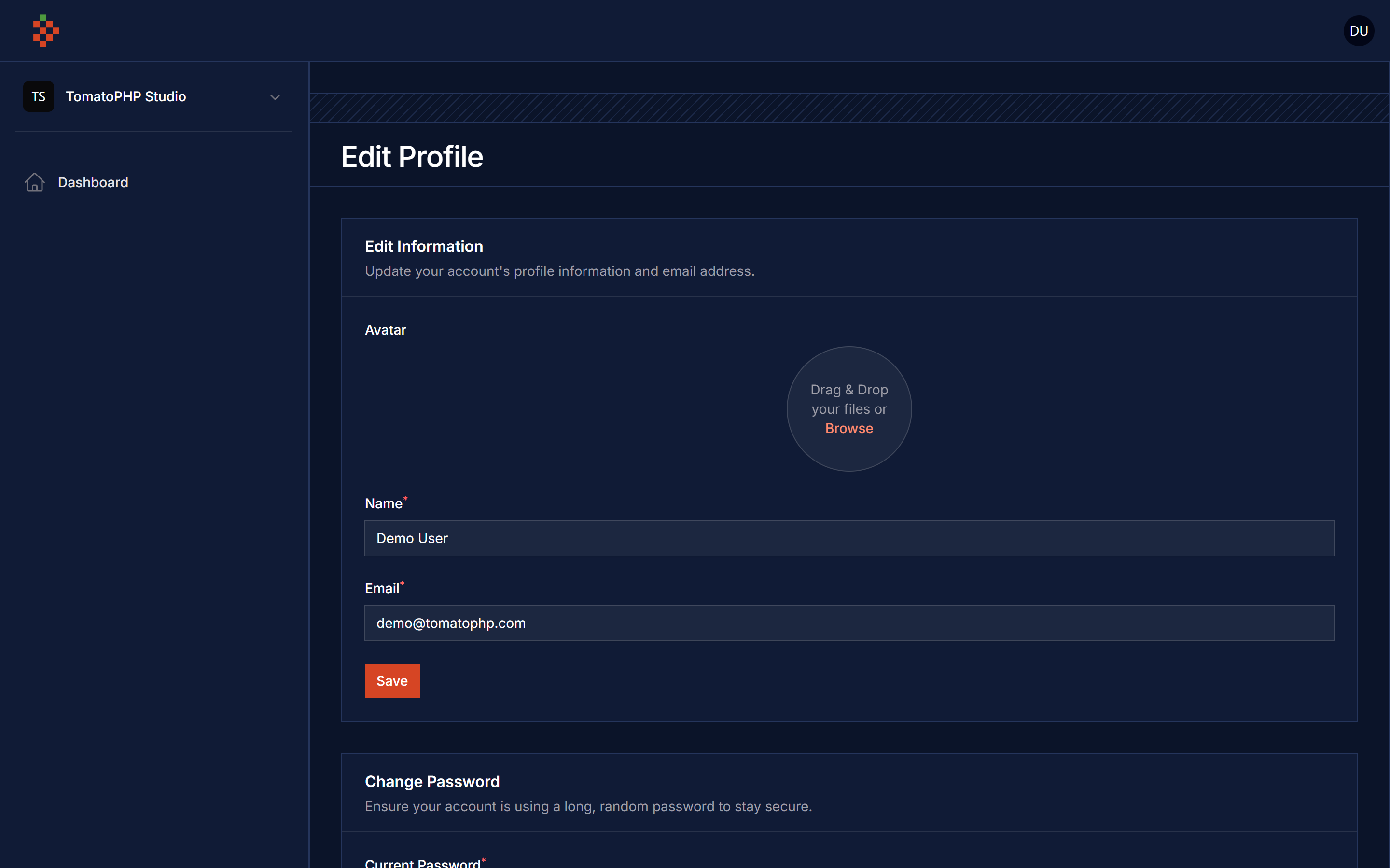 Edit Profile Dark