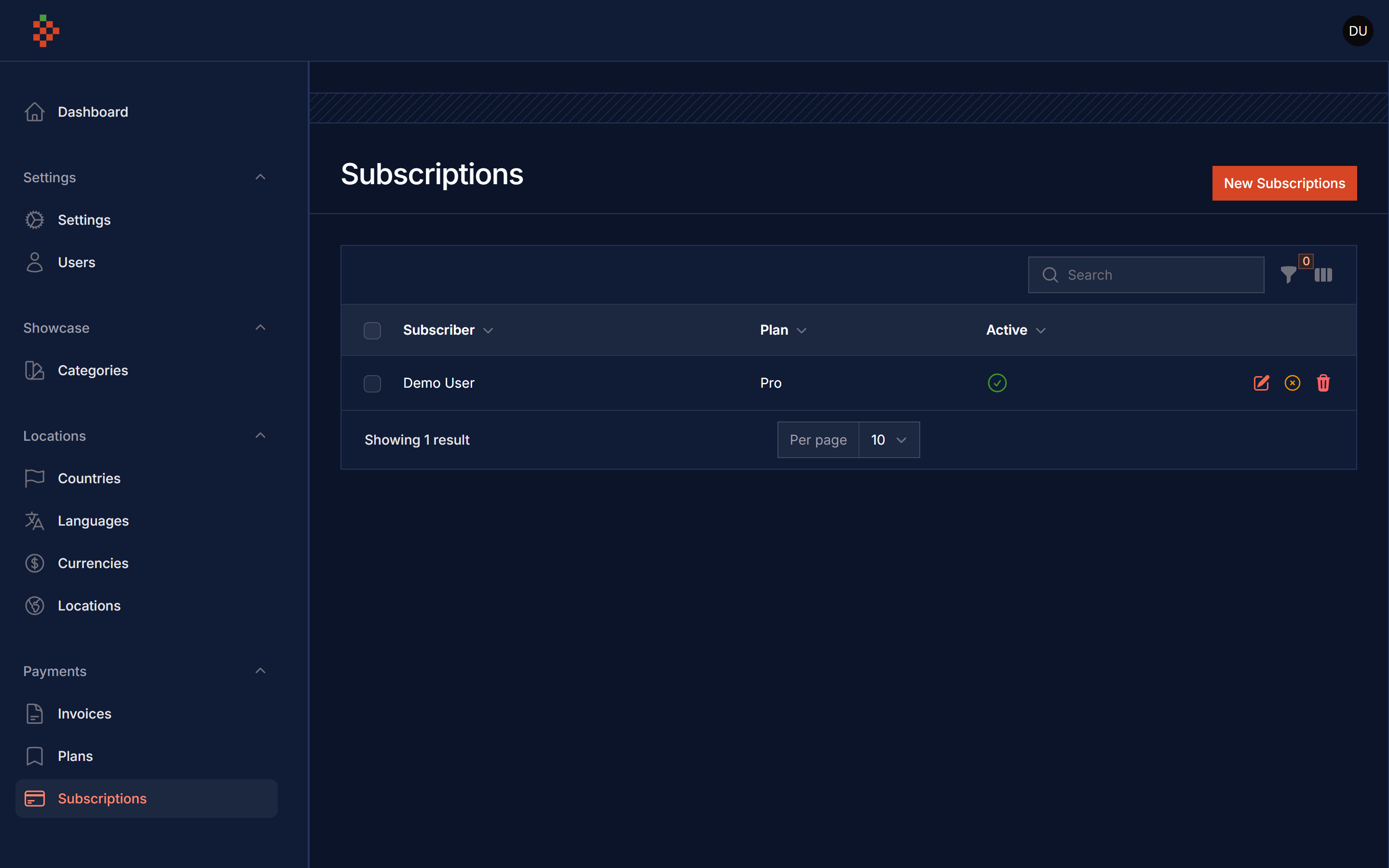 Subscriptions Dark