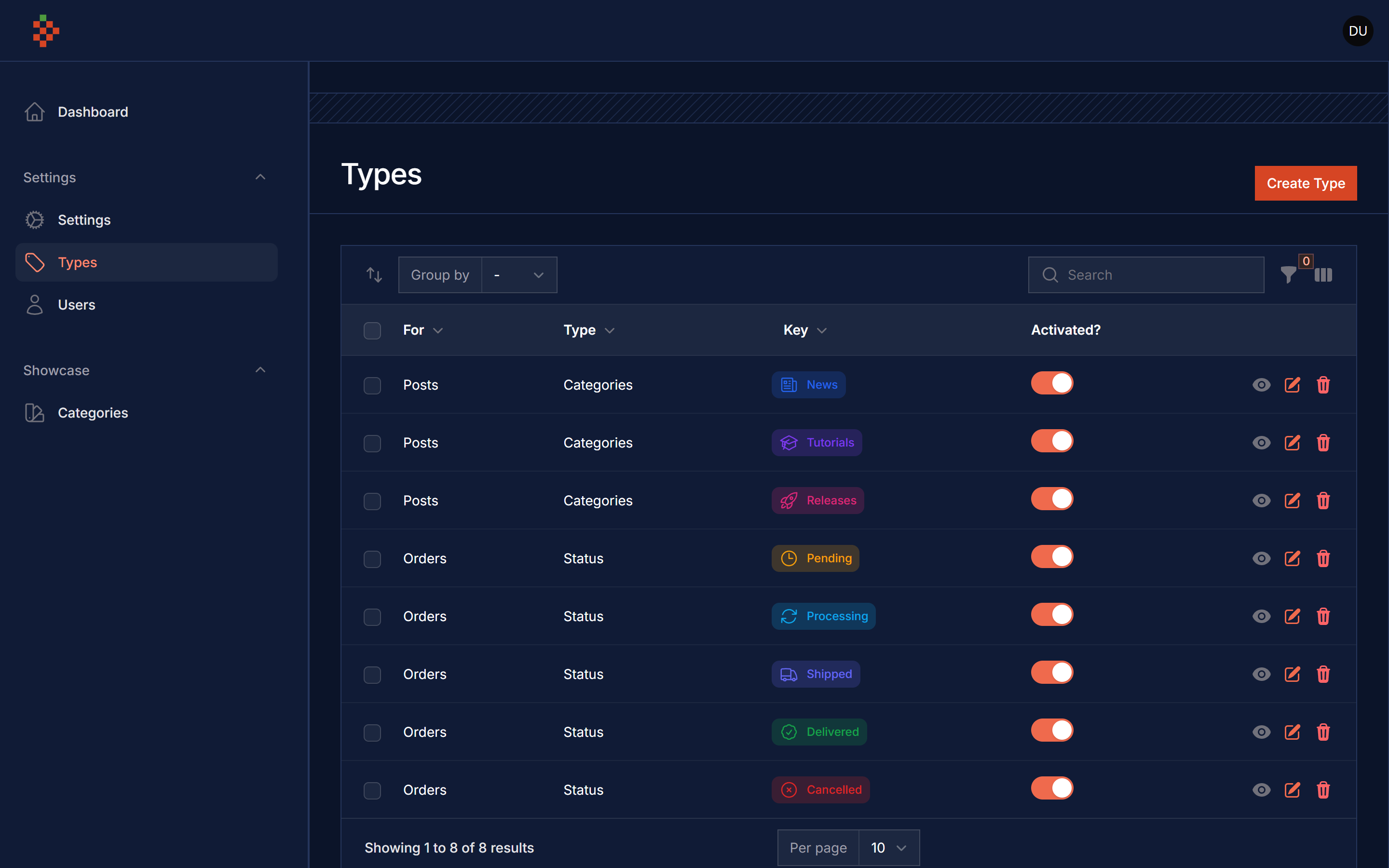 Types Dark