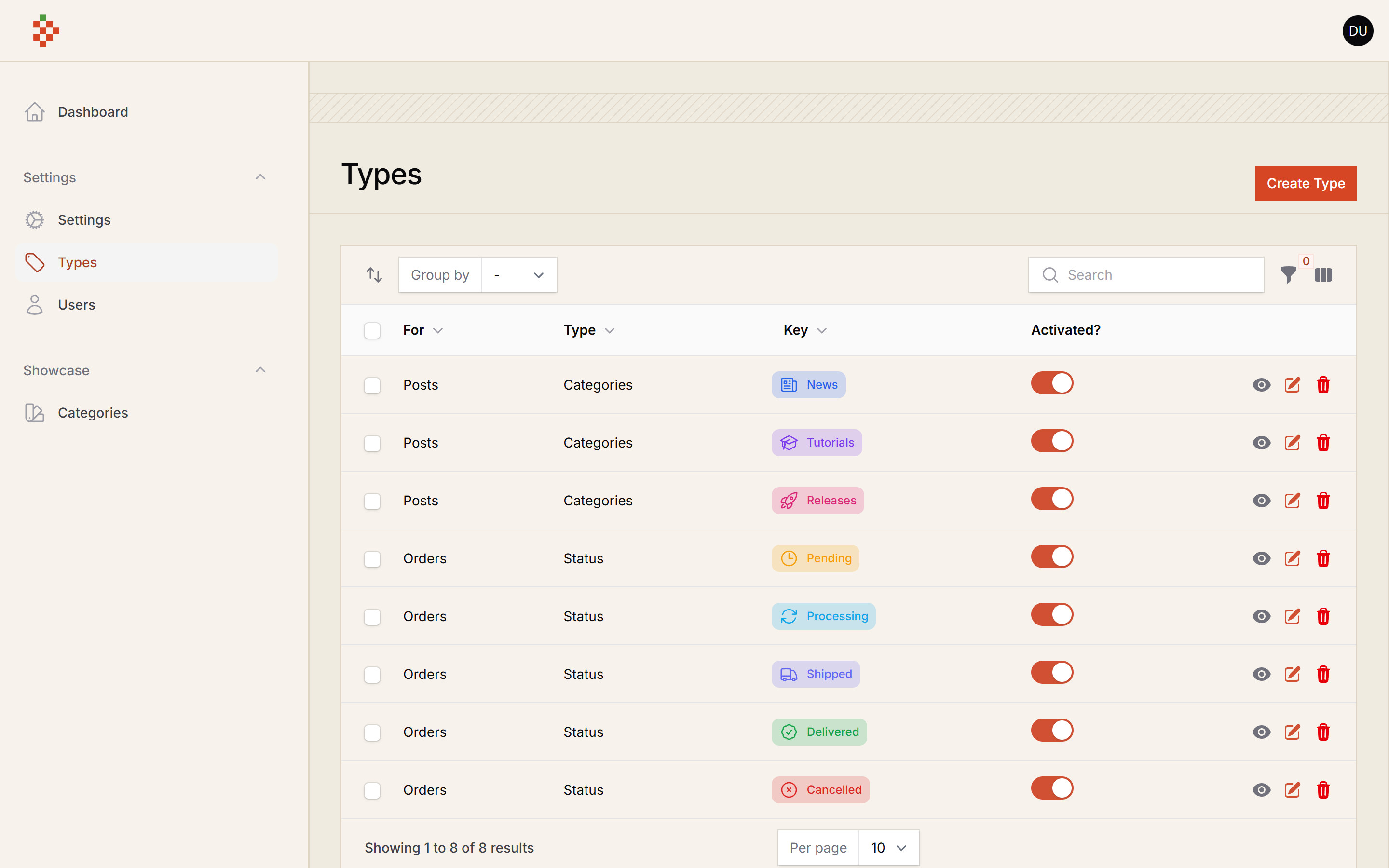 Types