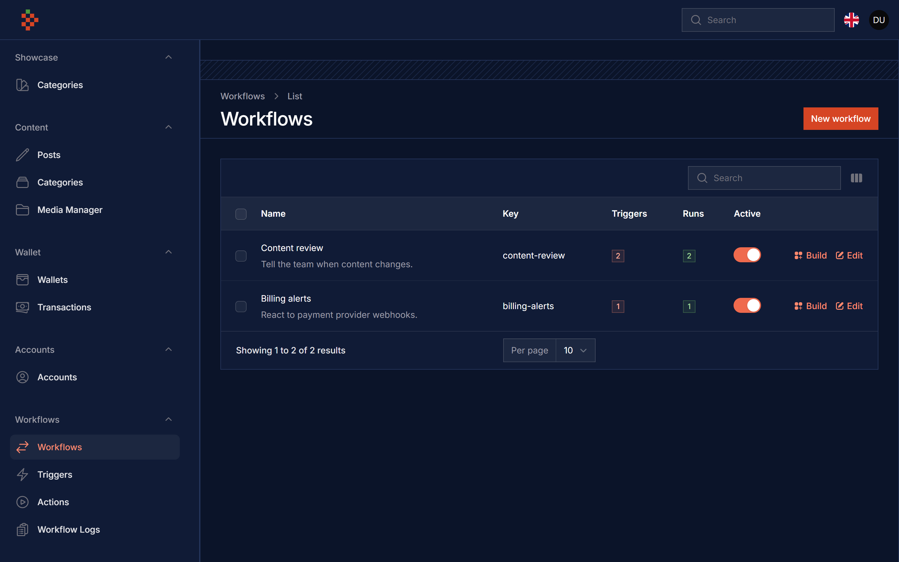 Workflows Dark