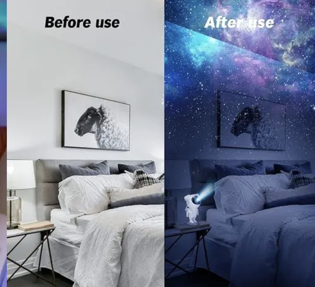 Astronaut Galaxy Star Projector, 360° Rotating LED Night Light with Remote & Timer - Akry Store 