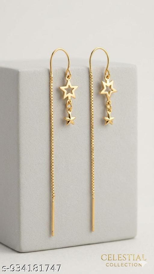 Beautiful Long Chain Suidhaga Earrings for Women Girls Stylish western Light Weight Trendy Party Wear Latest Design Casual Fancy Party Office wear Daily Wear Stud Earrings Gift for Birthday Wedding Anniversary Valentine gift New Year & Diwali Gift, Raksha Bandhan, Christmas for all Occasion - amamestyle