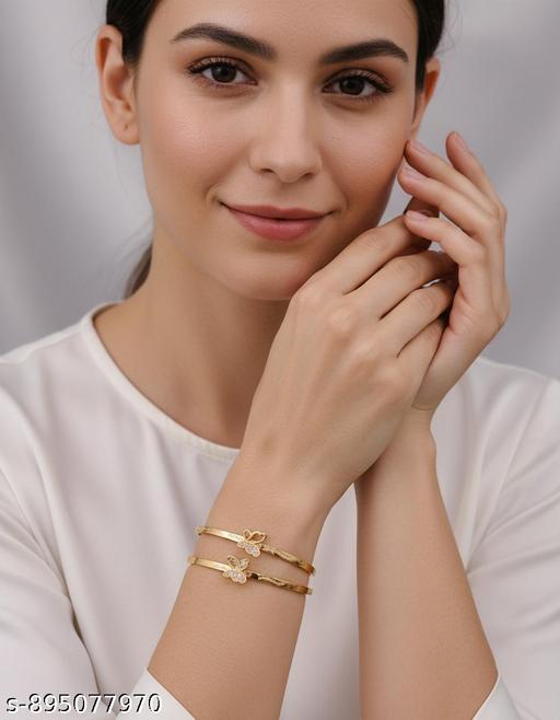 Quisitive Beads-Princess Beautiful Bracelet & Bangles Traditional Design Gold Plated Adjustable Bracelet Bangles fordaily wear Bangles kadli for womens & girls Bangles - amamestyle