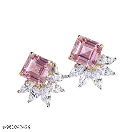 Elegant Square Cut Crystal Stud Earrings for Women, Floral Halo Statement Earrings, Sparkling Fashion Jewelry for Party, Wedding and Special Occasions - amamestyle