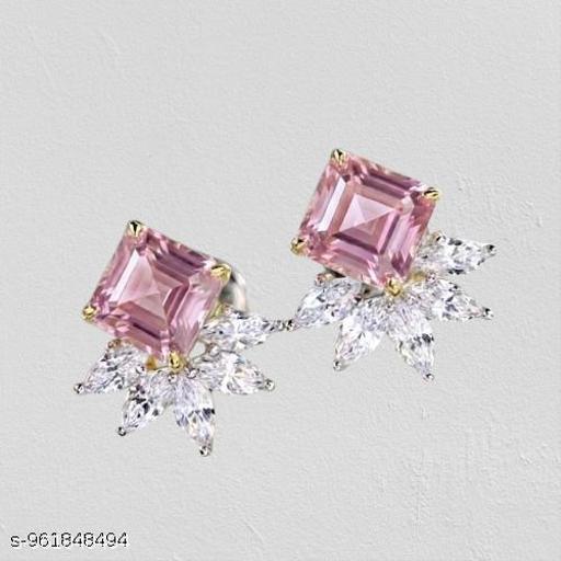 Elegant Square Cut Crystal Stud Earrings for Women, Floral Halo Statement Earrings, Sparkling Fashion Jewelry for Party, Wedding and Special Occasions - amamestyle