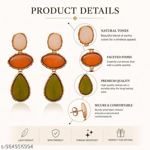 Multicolor Stone  Earrings for Women - amamestyle