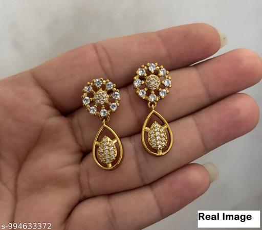 Elite Gold Plated American Stone Necklace Set With Earrings For Women | Traditional & Partywear Jewellery Set For Wedding - amamestyle