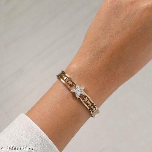 VYNK HOUSE "18K Anti-Tarnish Bracelet" Trendy Gold-Plated Star Kada Bangle for Women - amamestyle