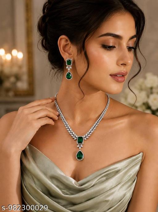 New Twinkling Chunky Jewellery set and Earring  (FREE RING  ) - amamestyle