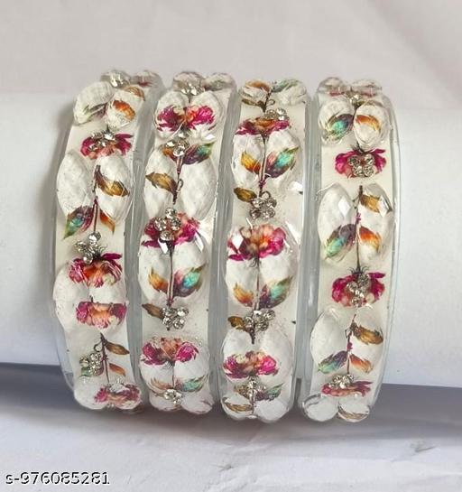 New latest borocilglass glass multi colour bangle for women and girls(pack of 04) - amamestyle
