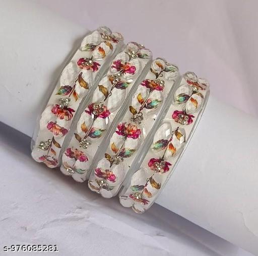 New latest borocilglass glass multi colour bangle for women and girls(pack of 04) - amamestyle