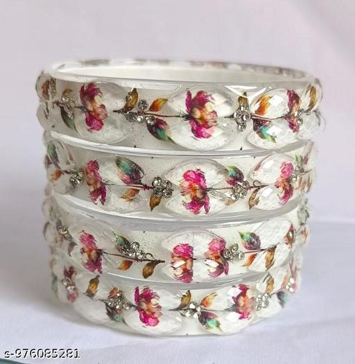 New latest borocilglass glass multi colour bangle for women and girls(pack of 04) - amamestyle