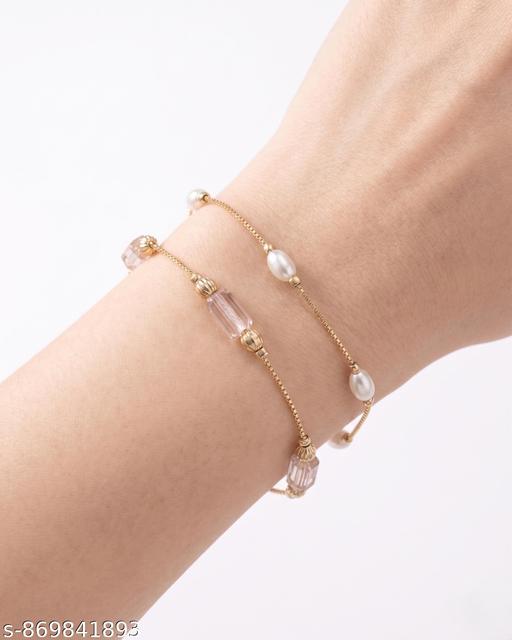 daily wear combo of 2 different bracelets for girls and women - amamestyle
