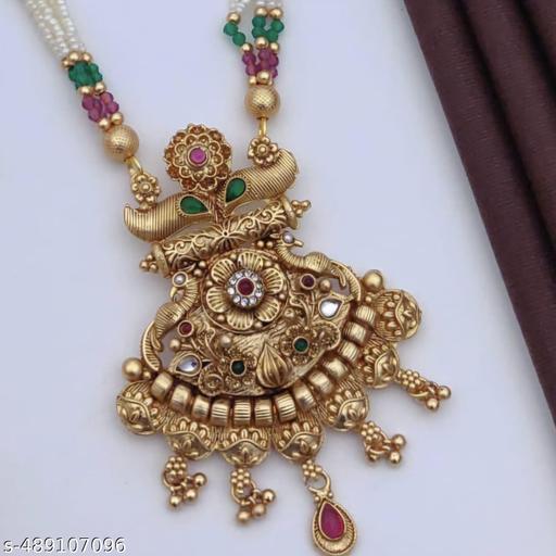 Traditional South Indian Lakshmi Necklace Set for Women & Girls. - amamestyle
