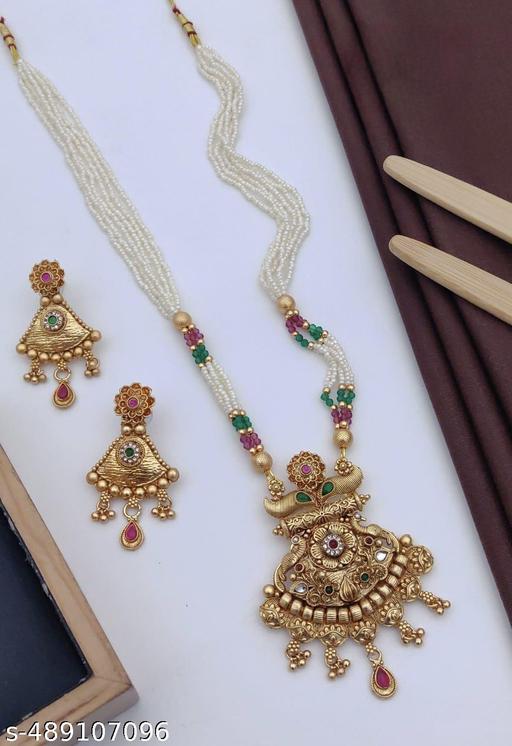Traditional South Indian Lakshmi Necklace Set for Women & Girls. - amamestyle