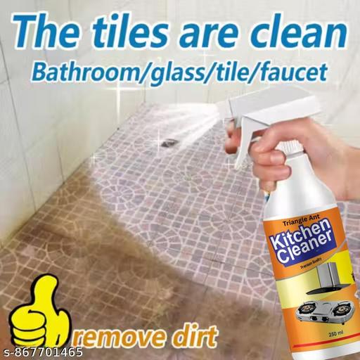 KITCHEN OIL & GREASE STAIN CLEANING REMOVER SPRAY Kitchen Degreaser Cleaner Non Corrosive Multipurpose Product - Removes Oil Grease Food Stains, Chimney Stove Grill, Kitchen Slab, Tiles, Floor, Sink Cleaner Liquid PH Neutral Kitchen Cleane Spray Chimney Cleaner Bathroom Cleaner- 250ml - Anuloria 