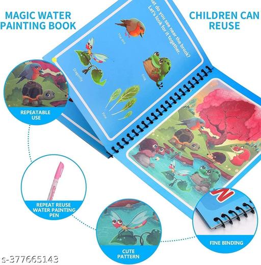 Reusable Magic Water Quick Dry Book for Water Coloring with Magic Pen Painting Board for Children Education Drawing Pad (Random Design) (Pack of 2) - Anuloria 